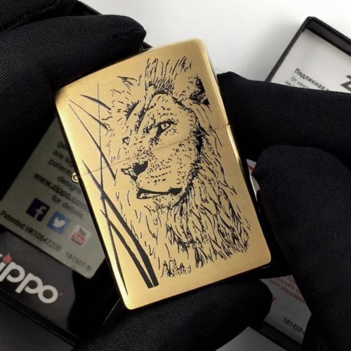 499 ZIPPO ЗажигалкаProud Lion Brushed Brass фото 11